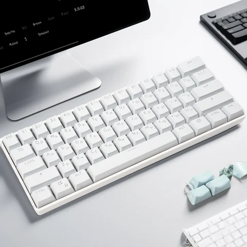MATHEW TECH MK61 60% Wireless RGB Gaming Keyboard 61 Keys Compact Mechanical Keyboard Linear Switch for Portable Travel