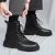 Import Men shoes black inside zipper Boots High Top Fashion black boots lace up from China