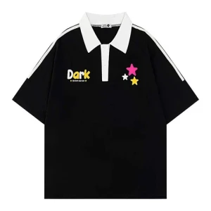 Mens Casual Letter Print T-Shirt Brand Short-Sleeved Polo Shirt from Clothing Suppliers