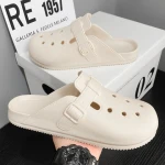Mens casual lightweight anti slip open toe mens slippers, indoor and outdoor thick sole comfortable mens home slippers