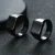 Import Mens Retro Solid Glossy Square Black Large Tungsten Steel Rings from China