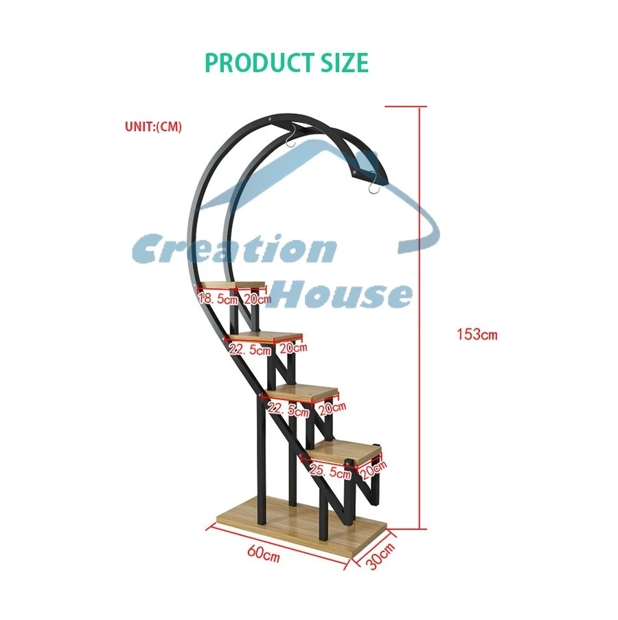 Metal Heart Shape Powder Coated Flower Pots Stand