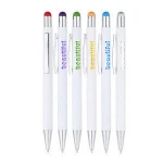 Metal pen touch stylus pen white body pen