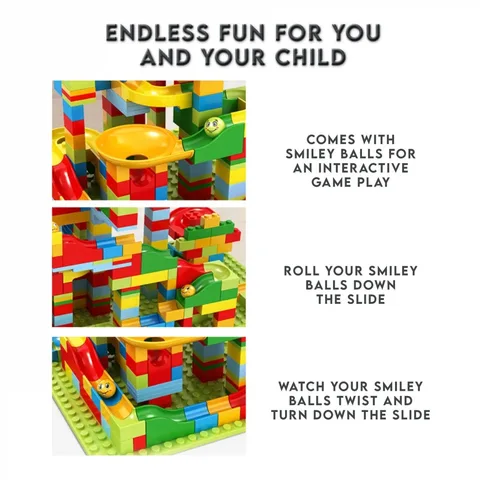Buy Mini Marble Run Building Blocks Kids Toy Plastic Classic Blocks ...