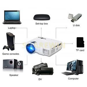 Mini Video Projector, Multimedia Home Theater Video Projector Supporting 1080P, 1800 Lux LED Portable Projector