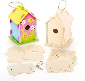 Mini Wooden Birdhouse Kits, Bird Houses to Paint and Decorate for Kids Arts and Crafts or Garden Projects