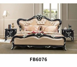 Modern classical comfortable europe design villa furniture leather bed