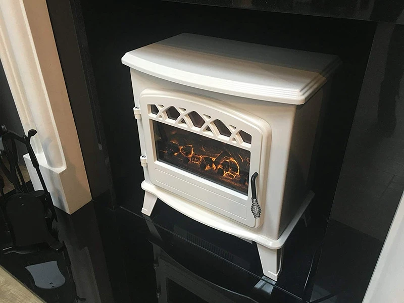 modern design freestanding flame fireplace white electric stove heater