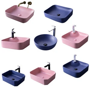 modern hand painting sink  Matt finish  basin   Counte top ceramic wash basin nature marble stone lavabo sanitary china  wc sink