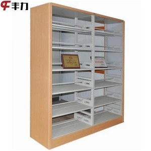 Modern Library Furniture Double Sided Metal Book Shelf