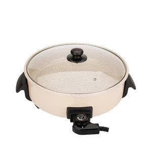 multifunction Non-Stick Coating electric skillet frying pizza pan with glass lid