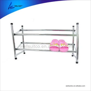 Multipurpose Flexible floding metal wire stainless steel Iron tubes with plated shoe rack shoe shelf for cabinet for living room