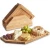 Import Natural antique 4pcs bamboo wooden reusable charcuterie meat serving boards dinnerware plates set with holder from China