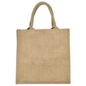 Natural Organic Wine Bottle Bread Tea Food Shop Package Blank Hemp Shoulder Bag Fabric
