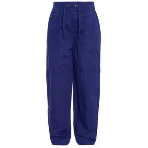 Navy Elastic Waistband Drawstring Roll up Children Boy&#039;s Trousers / kid boys Custom roll up trousers