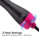 Negative ion blow Hair Dryer brush volumizer 2 in 1 straightener and curler Hot Air Curling iron Rotating Rollers Comb