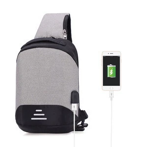 New Anti-thief Messenger Bag with USB Charging For Men Single Shoulder Chest Bag
