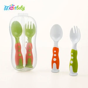 New Arrival Feeding Supplies BPA Free Portable Plastic Baby Spoon and spoon