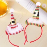 New Christmas wind plush mixed color Christmas hat headband fashion personality exquisite Christmas hat headband