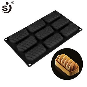 New design 9 Cavity Spiral Shape Silicone Cake Mold For Baking Decorating Tools Jelly Mousse Dessert Mould Forms