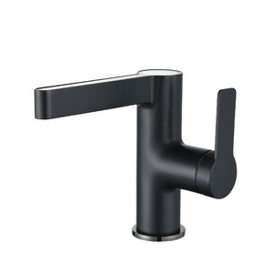 New design matt black intelligent temperature digital display hot cold water basin faucet