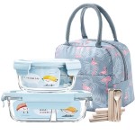 New design microwave heated glass lunch box food storage container