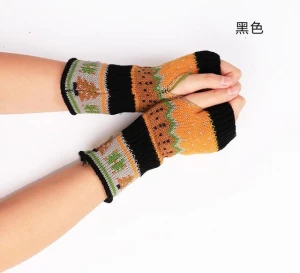 New Fashion Winter Half Finger Gloves Warm Fingerless Knitted Gloves Stretchy Mittens