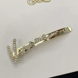 New Hair Pins 2021 Jewelry Charms Word V Rhinestone Cursive Gold Hair Pins Accessories Women