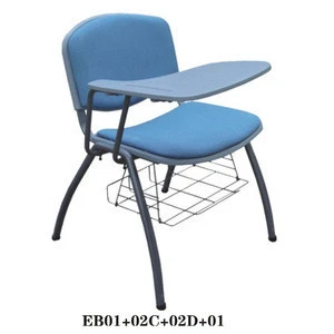 New student chairs with writing pad Furniture school Fabric chair for sale EB01+02C+02D+01