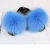 Import New styles mixed-color  fluffy fox fur slides slippers for women from China