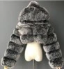 New Winter Warm Fluffy Faux Fur Coats Jackets Women High Quality Fake Fur Cropped Jackets with Hooded Winter Fur Jacket