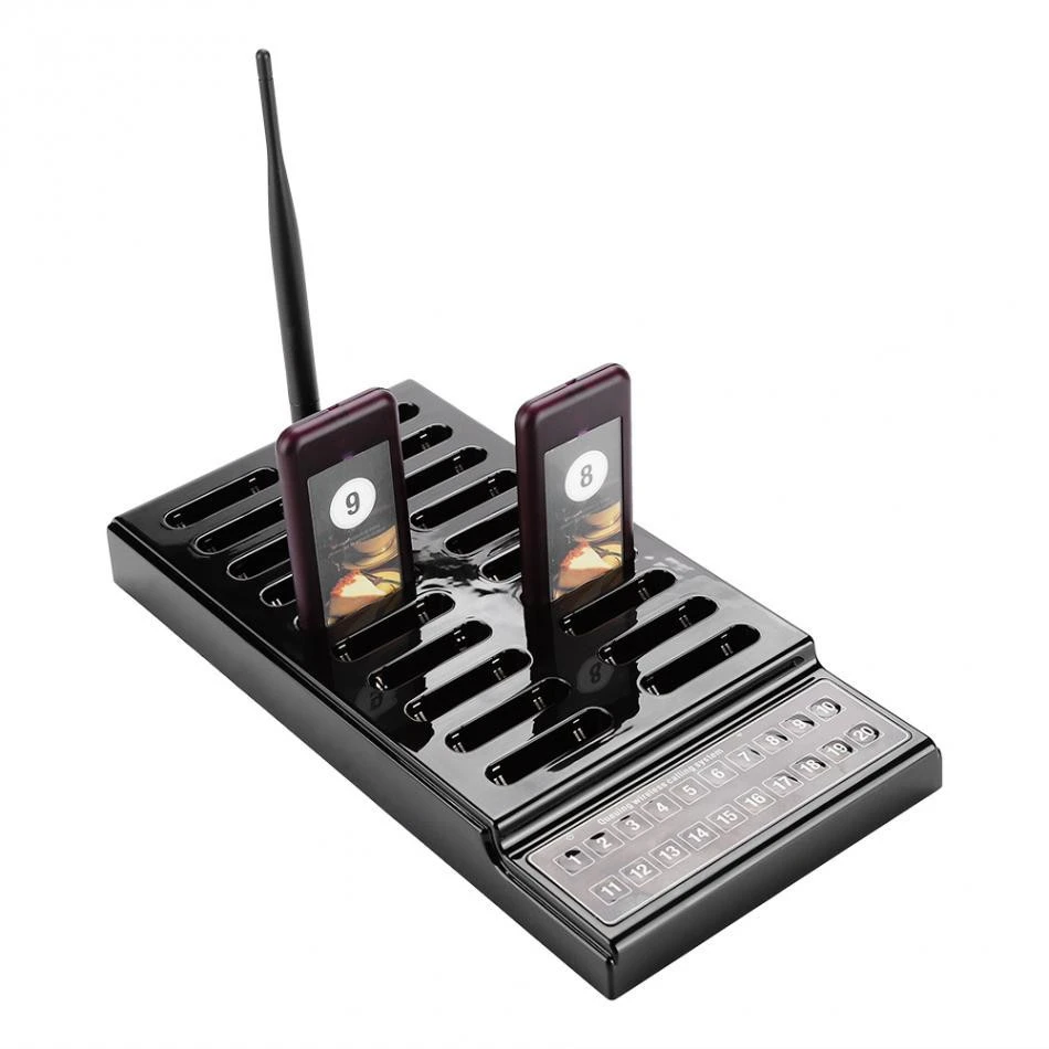 New wireless waiter call system pager for restaurant with 20 pieces of pagers
