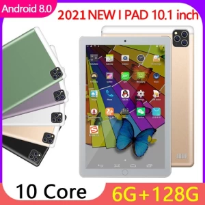 Newest 10.1inch Tablet PC with three cameras HD Screen 4G Dual SIM Android System 6GB RAM 128GB ROM Call Tablet