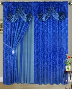 Newly Fashion Style 100% Polyester Jacquard Curtain With Valance