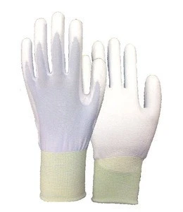 Nylon glove with PU palm coated glove