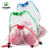 oem 3 sizes set fresh fruit packaging drawstring net vegetable bags