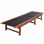 Outdoor Sun Lounger Bed Chaise Garden Chair Patio Recliner Pool Furniture Wood Bed