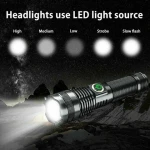Outdoor tool Strong Flashlight led flashlight rechargeable 7200mah high power Changing led Flashlight