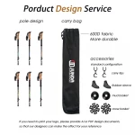 Outdoor Ultralight Carbon Hiking Stick Stretching Folding Mountain Walking Stick Trekking Pole