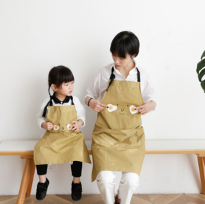 Parent- Kid Waterproof Apron Children&#39;s Overalls Kitchen Gareden Draw Coffee Hotel Kids Apron work Clothe