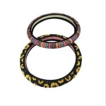 Personalized Cheetah Leopard Serape Cactus Sunflower Print Car Steering Wheel Cover