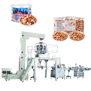 Pet food Automatic Weighing Filling Sealing Packaging Line For Paper can