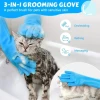 Pet Grooming Gloves Heat Resistant Cat Bathing Gloves with High-Density Teeth