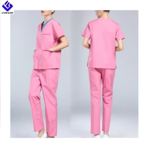 Pink Nurse Uniform Sets Breathable Hospital Surgical Clothing Workwear