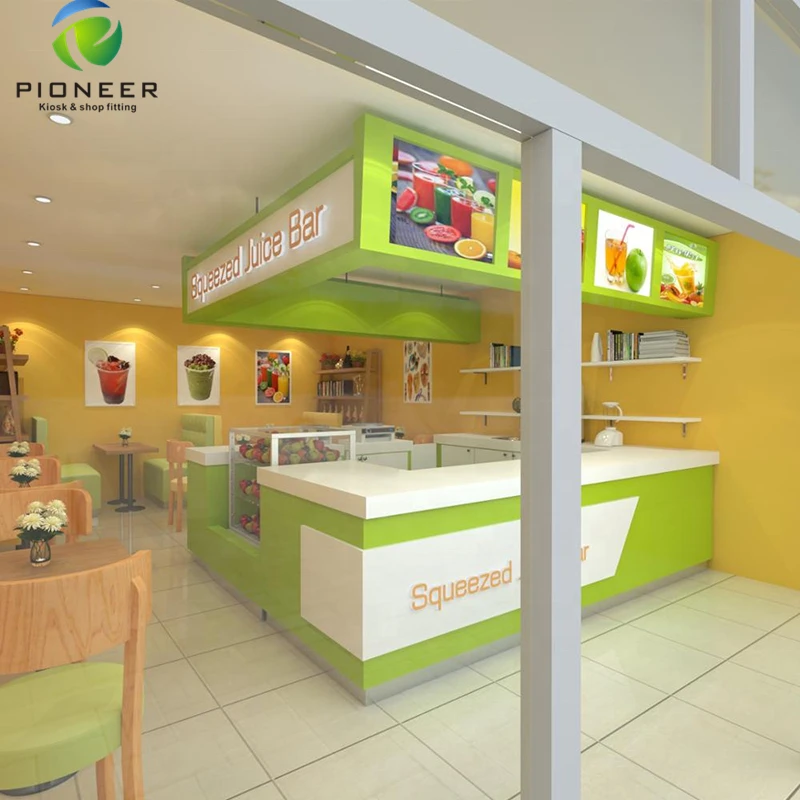 Pioneer Wonderful Orange Juice Bar Equipment Furniture, Mall Juice Bar Kiosk For Sale