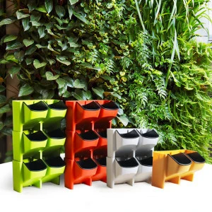 Plastic Self watering Hanging flower pots plant container Vertical garden wall planter