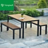 Plastic wood garden furniture outdoor park use aluminum bench chair
