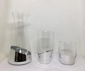 plating decorative wedding silver crystal glass water juice jug set