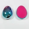 popular electroplate graded finish rainbow egg oval hairbrush