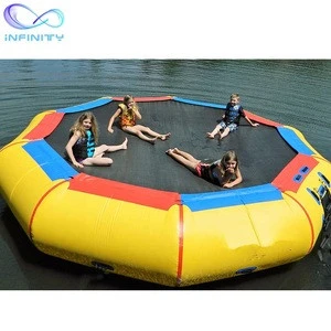 Popular Inflatable Floating Water Jumping Bed sea water park pvc inflatable floating trampoline seadoo water trampoline